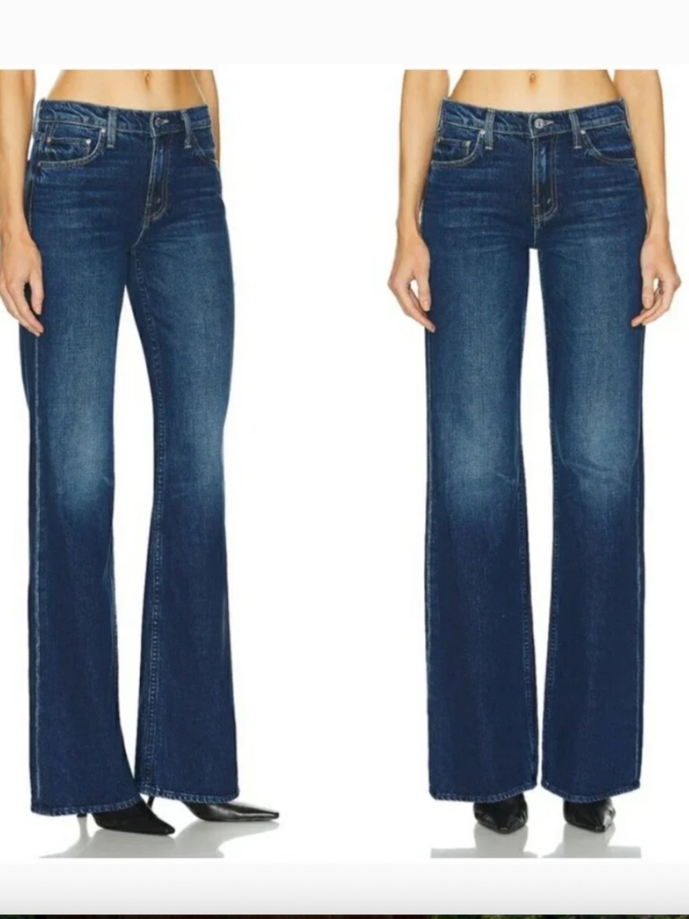 MOTHER Dark Blue High-Rise Flare Jeans